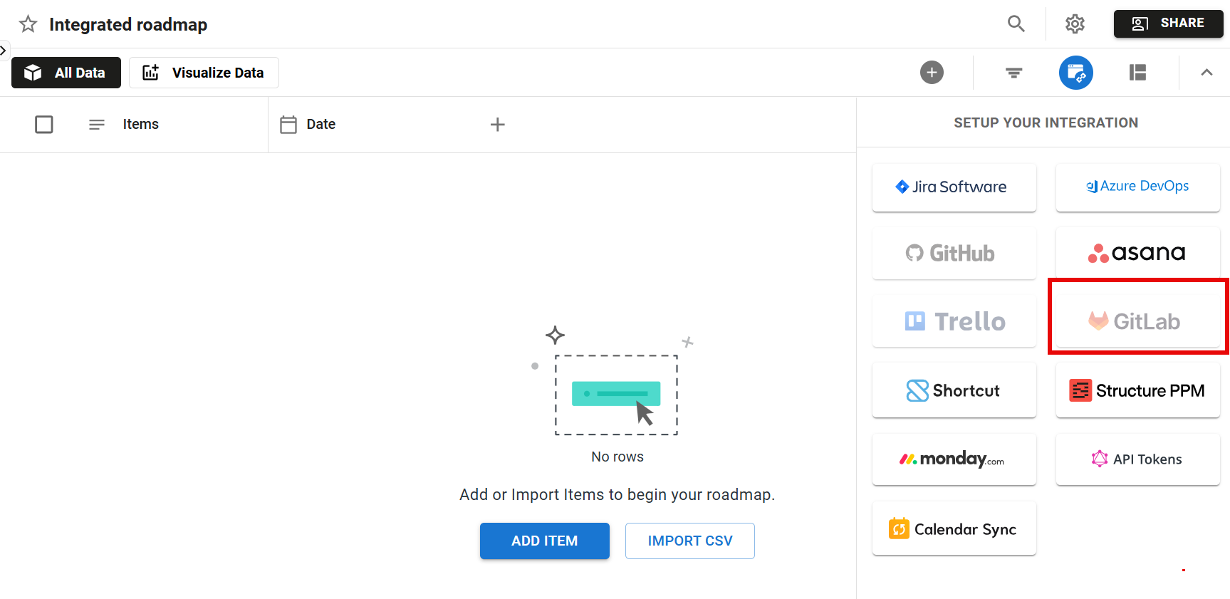 Gitlab integration button