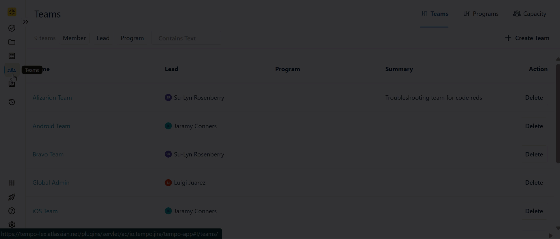 Creating a new team permission