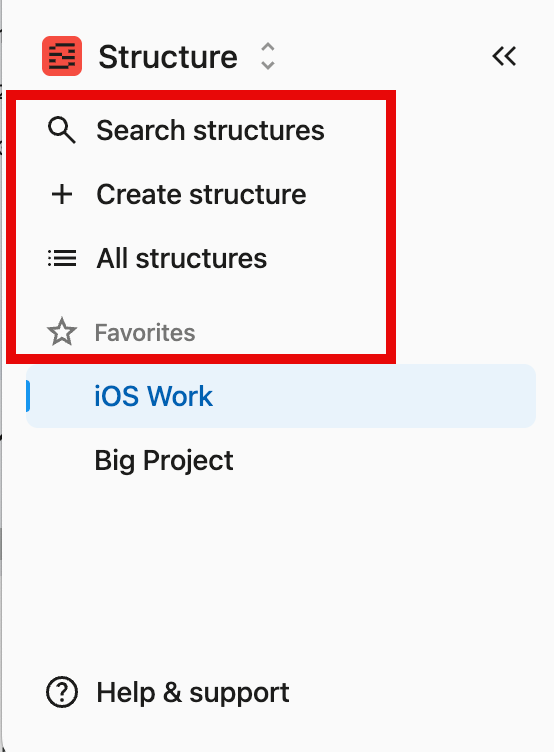Navigation section of the Tempo Navigation Bar