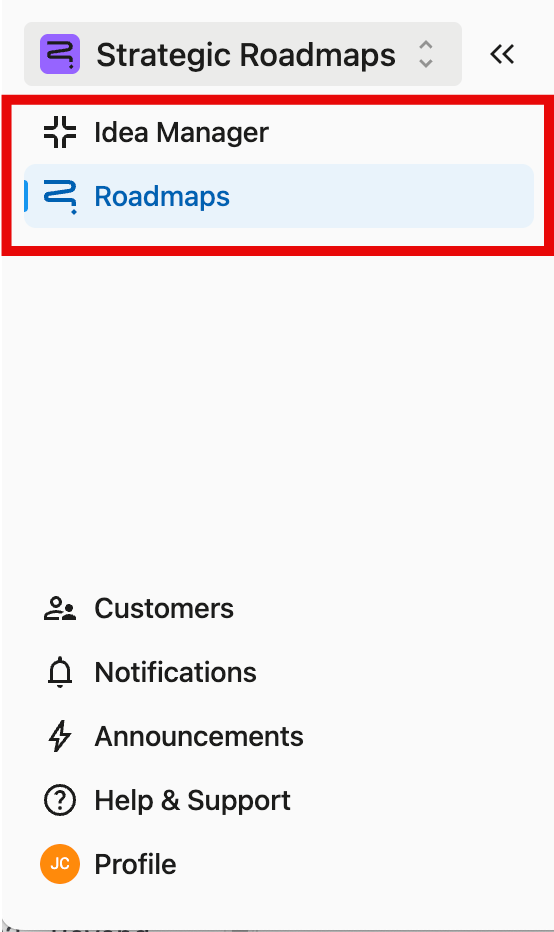 Navigation section of the Tempo Navigation Bar