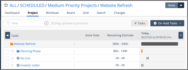 Filter by Task Status