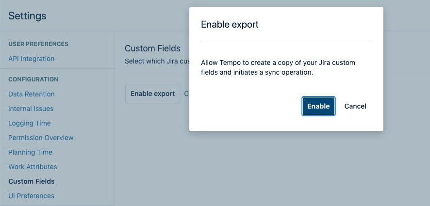 Enable Export option