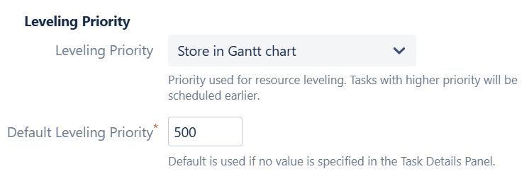 Leveling Priority Configuration