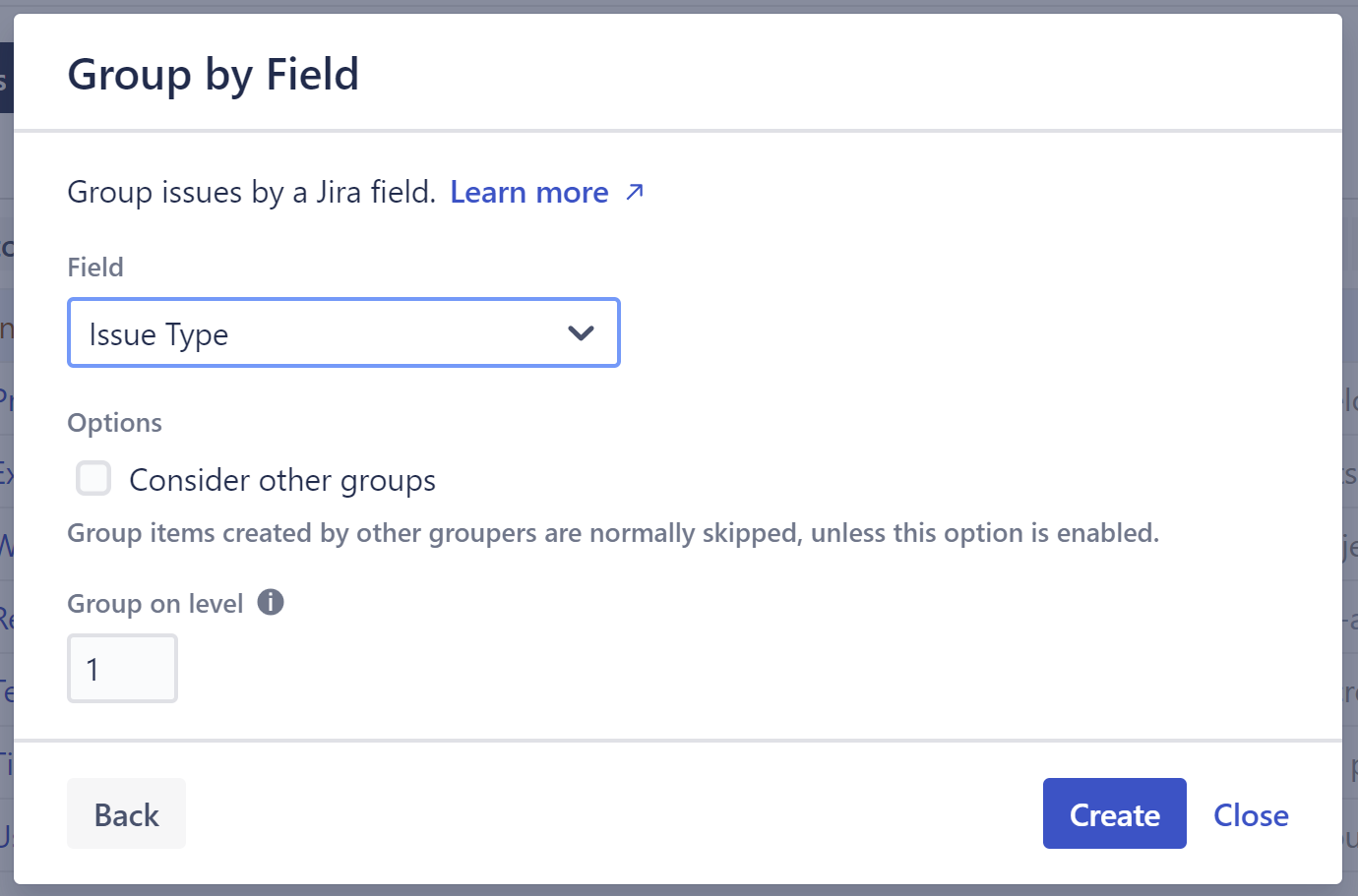 Group by Field - issue type.png