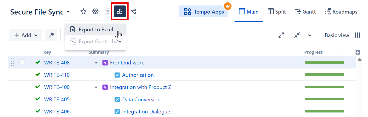 Exporting a structure to Excel