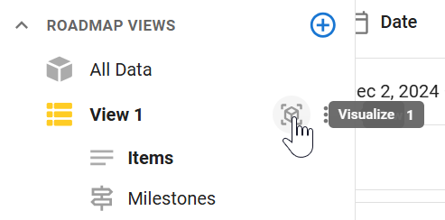 Visualize button in the views menu